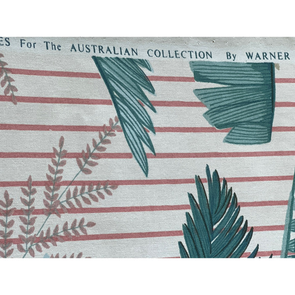 Vtg Warner & Sons Upholstery Fabric Remnant 30x56" Brisbane Palms Large Scale - Picture 7 of 10